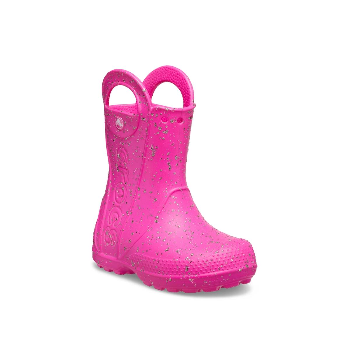 Girl`s Boots Crocs Handle It Glitter Rainbow Boot