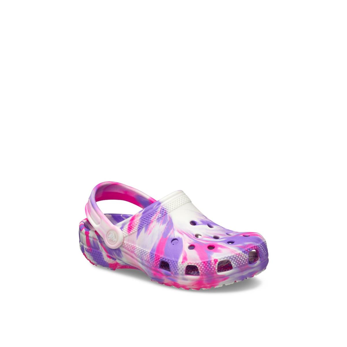 Girl`s Slip-ons Crocs Classic Glow Marbled Clog