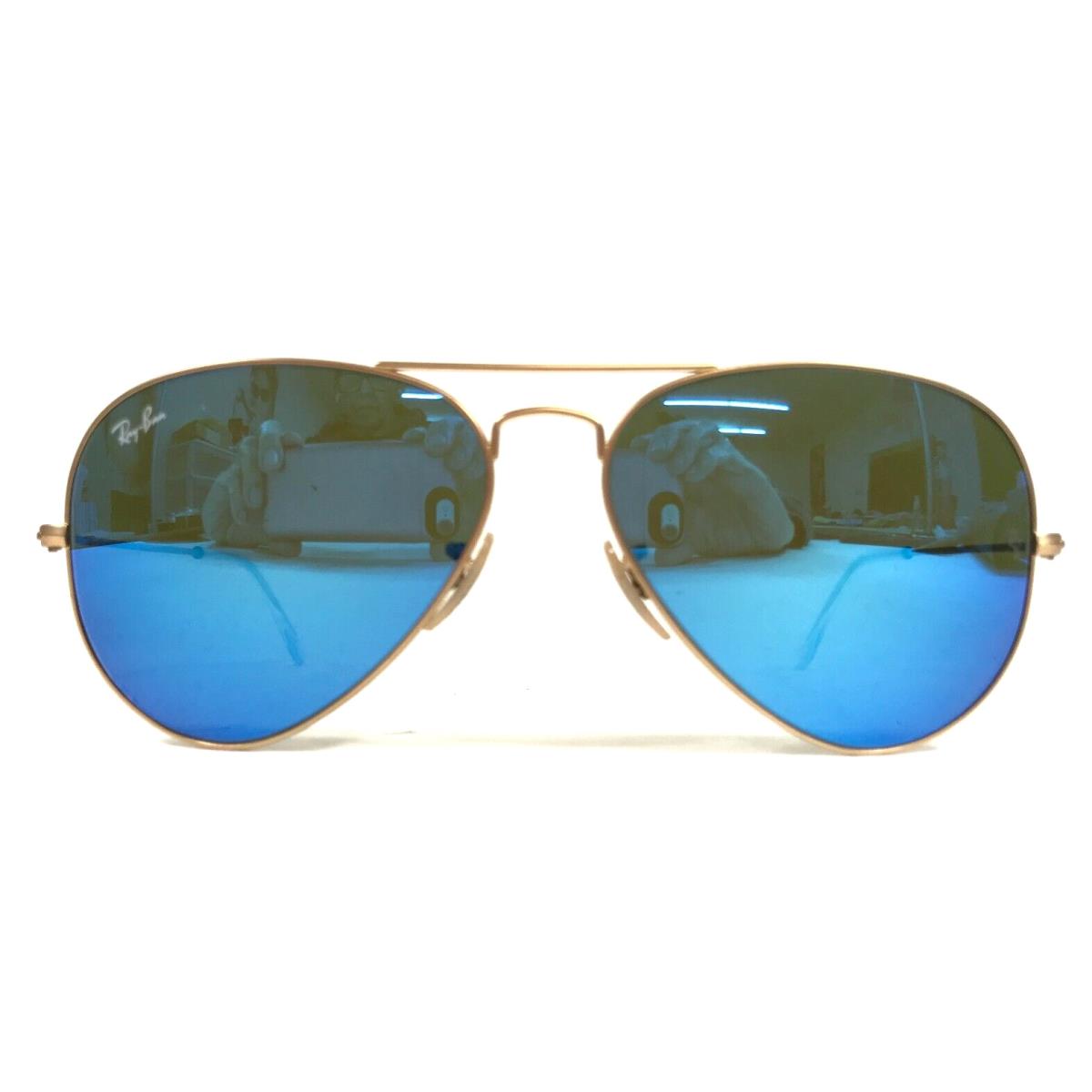 Ray-ban Sunglasses RB3025 Aviator Large Metal 112/17 Matte Gold Blue Mirror 58mm