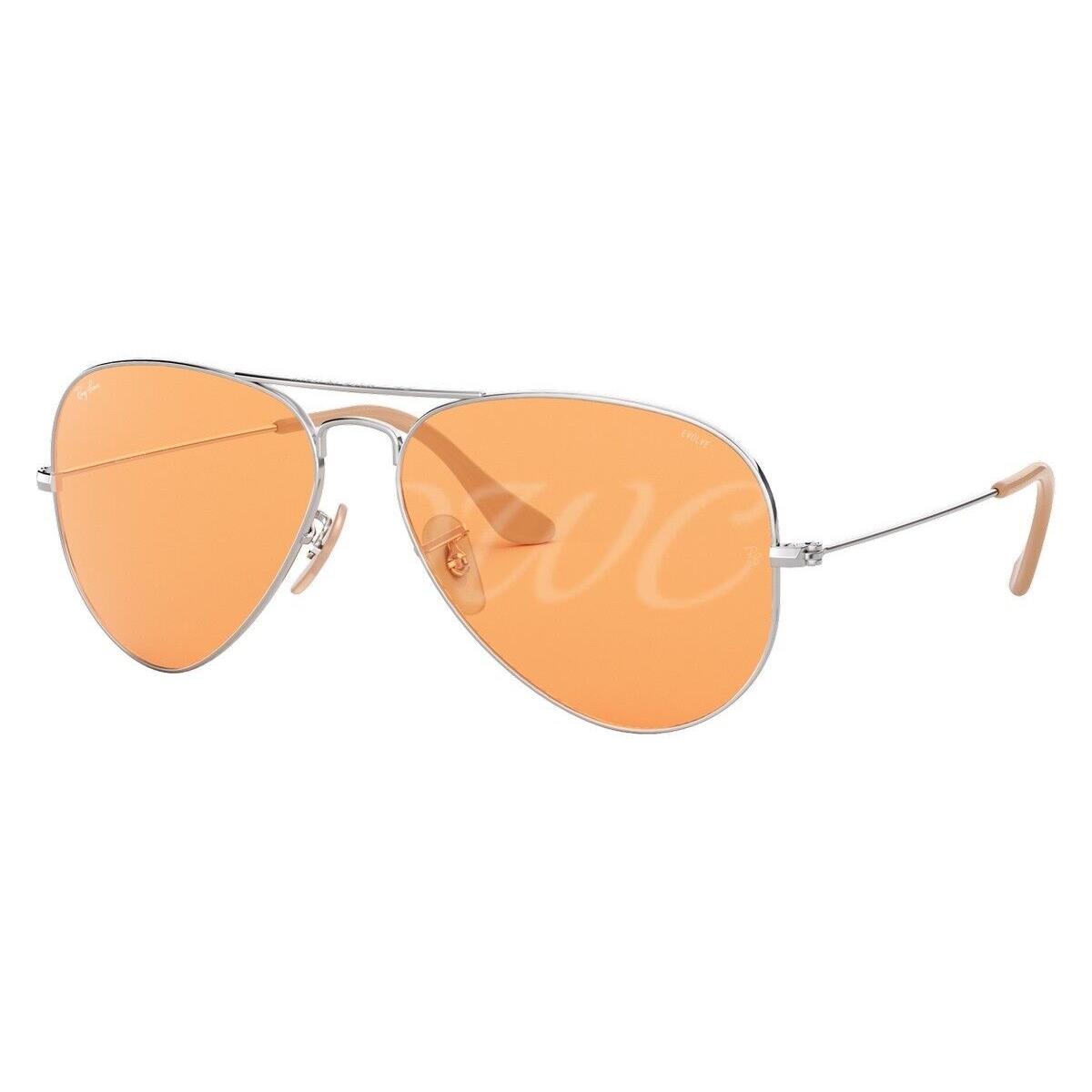 Ray-ban RB3025 9065V9 55-14-135 Silver/orange Aviator Sunglasses