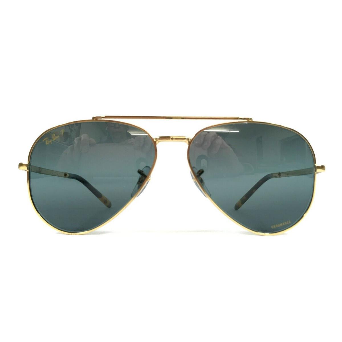 Ray-ban Sunglasses Chromance RB3625 Aviator 9196/G6 Gold w Blue Lenses 58 mm