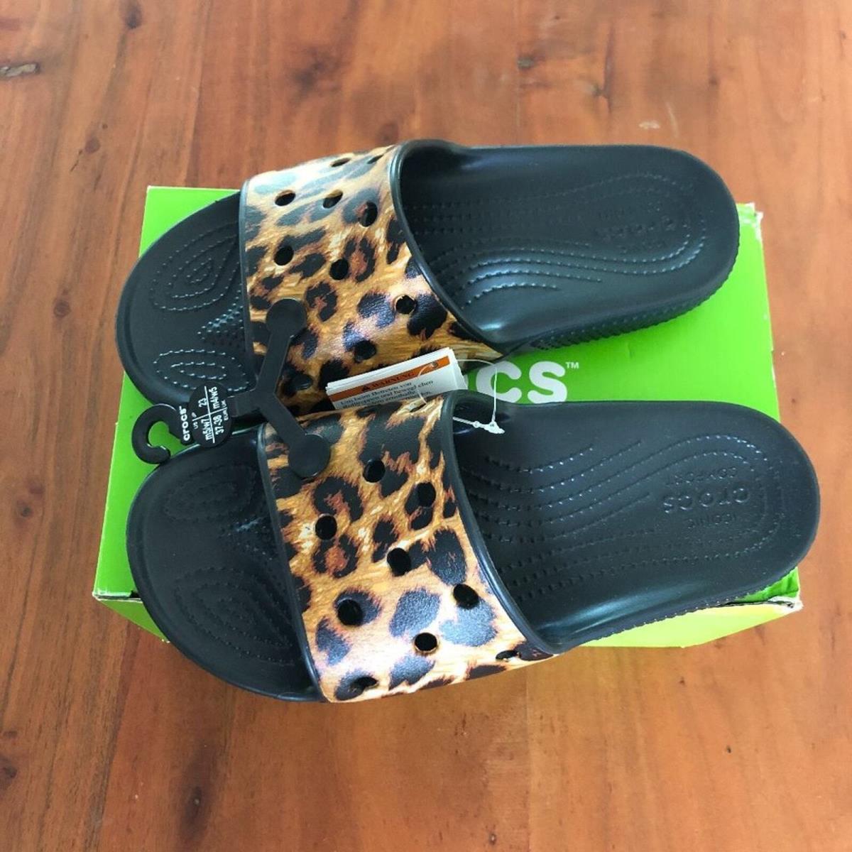 Crocs Leopard Print Classic Slide 8