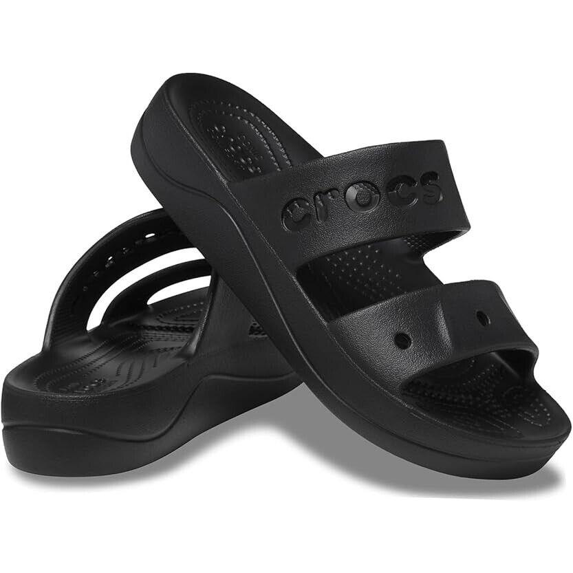 Crocs Baya Platform Sandals Slides Women s Size US 10 Black Open Beach Sandals