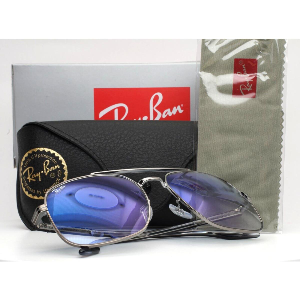 Ray Ban RB3699 004/3F Gunmetal Mens Aviator Mirror Sunglasses 59-18-145 B:50