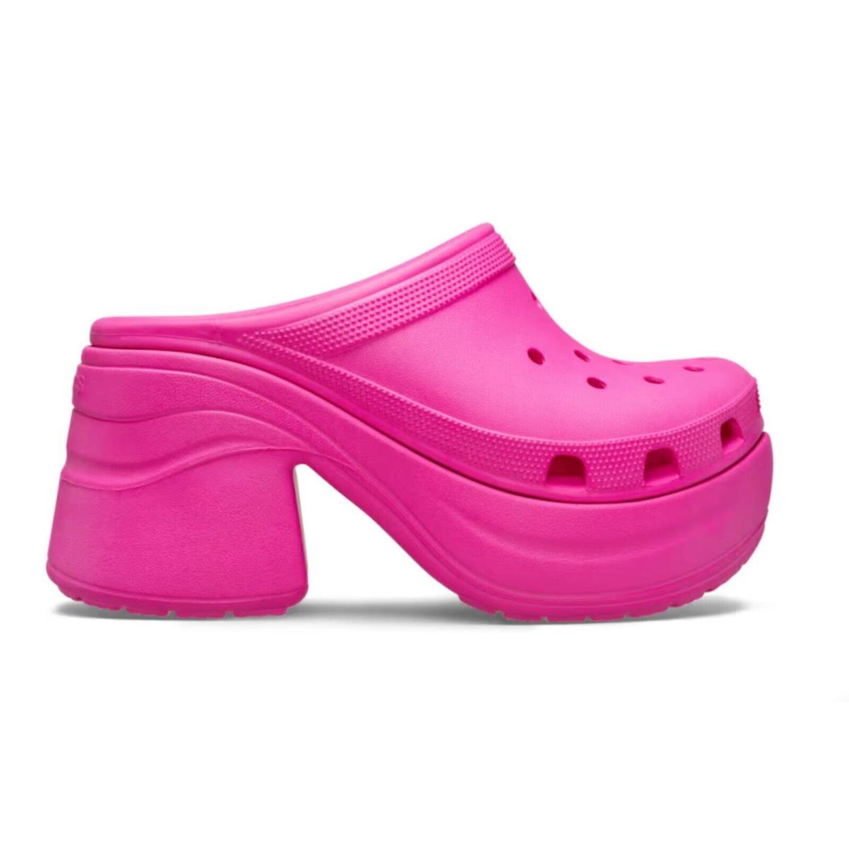 Crocs Siren Clog Pink Crush Platform High Heel Women Size 9 Barbie Hot Pink