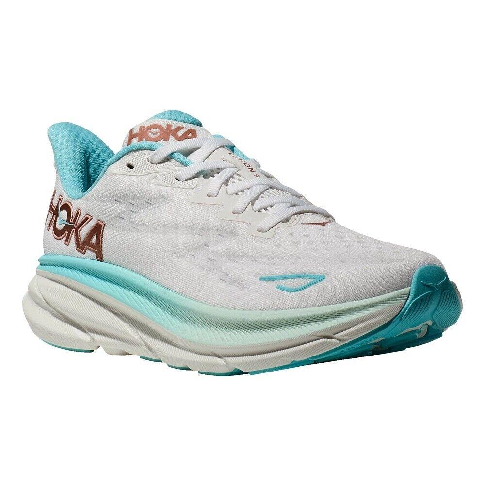 Women`s Hoka Clifton 9 Frost Rose Gold Various Wide Sizes W/ Box