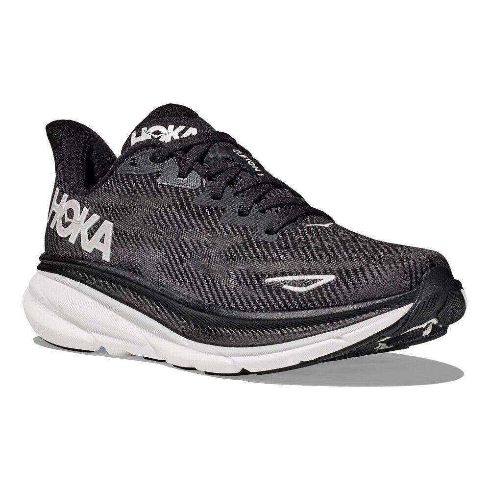 Women`s Hoka Clifton 9 Black White Various Sizes