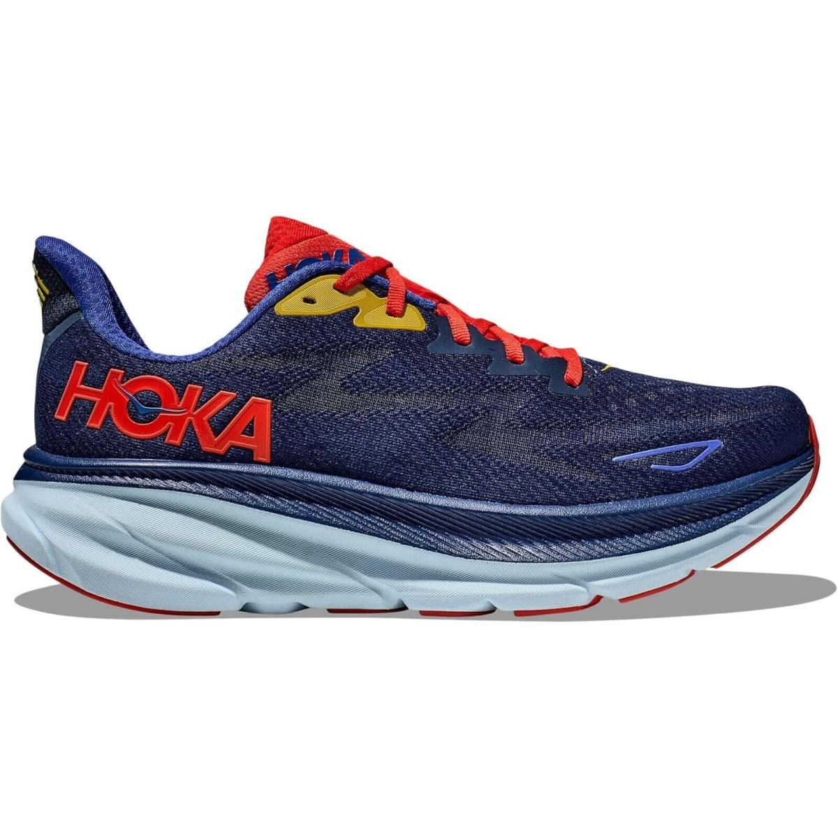 Hoka Z7124 Mens Blue Clifton 9 Athletic Lace-up Running Shoes Size 11.5 D