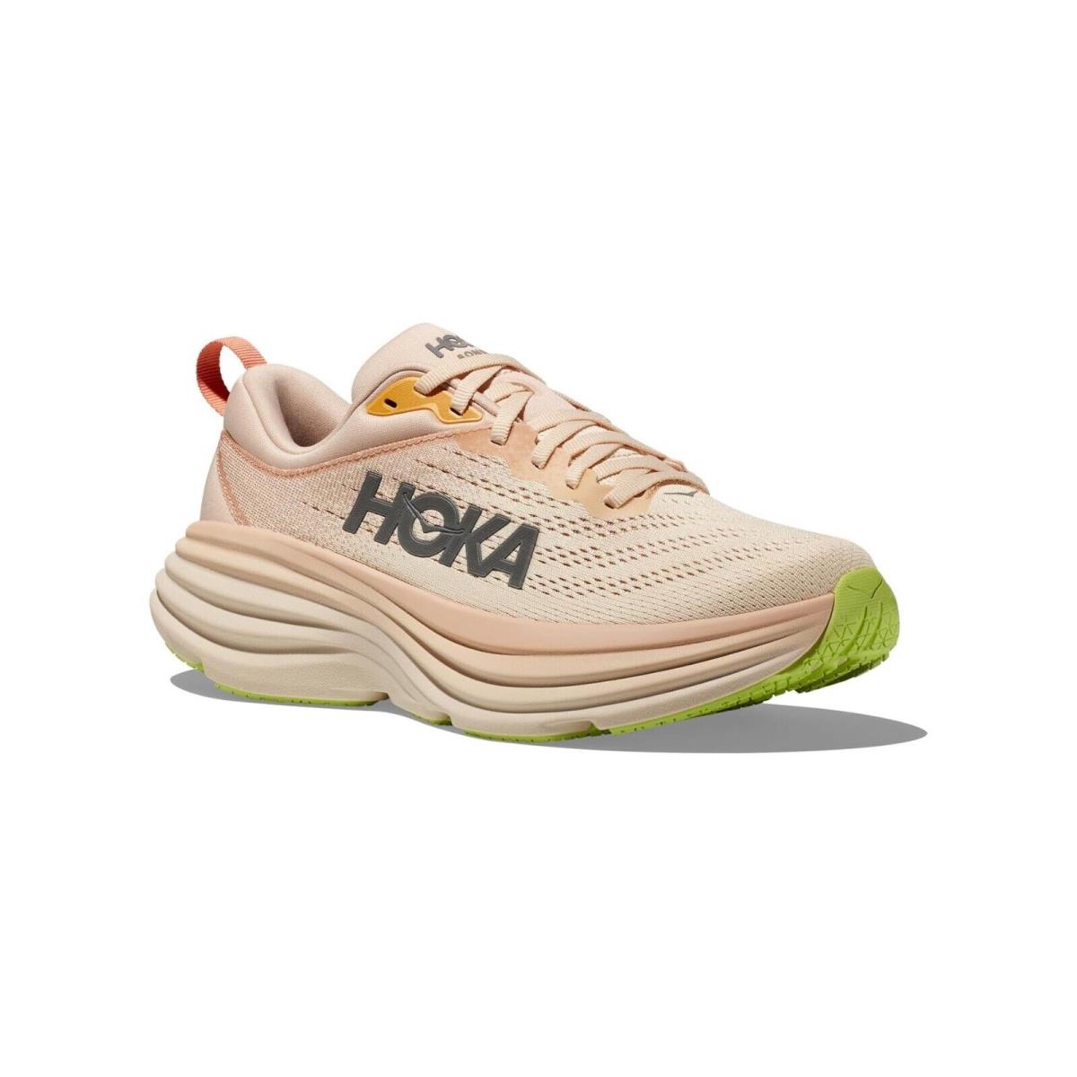 Hoka Z7304 Women`s Cream Bondi 8 Athletic Shoes Size US 10.5 B EU 43 1/3