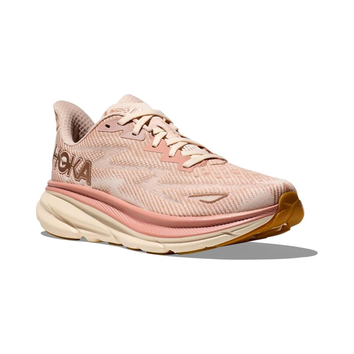 Hoka Z7125 Women`s Sandstone/cream Clifton 9 Running Athletic Shoes Size 9.5 B