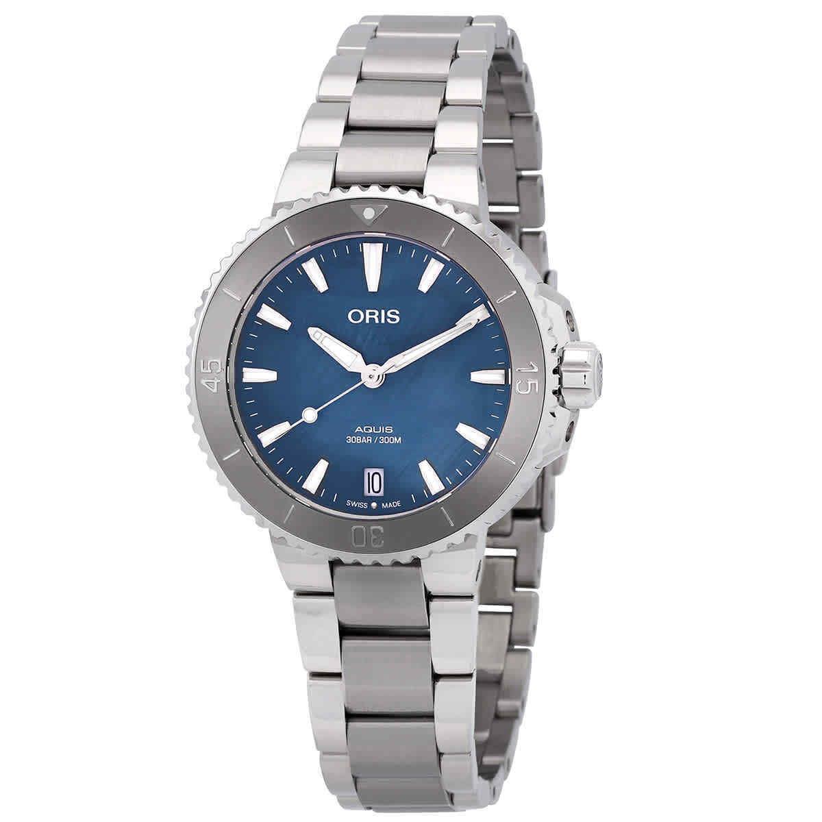 Oris Aquis Date Automatic Blue Mop Dial Men`s Watch 01 733 7770 4155-07 8 18 05P