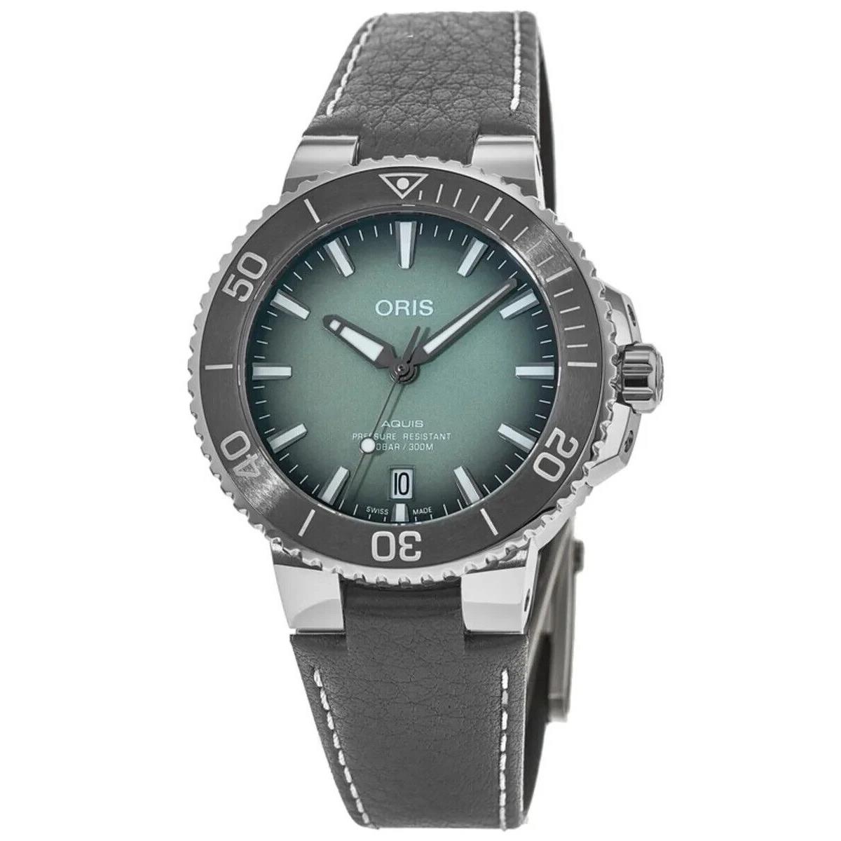 Oris Aquis Date Green Dial Grey Men`s Watch 01 733 7732 4137-07 5 21 12FC