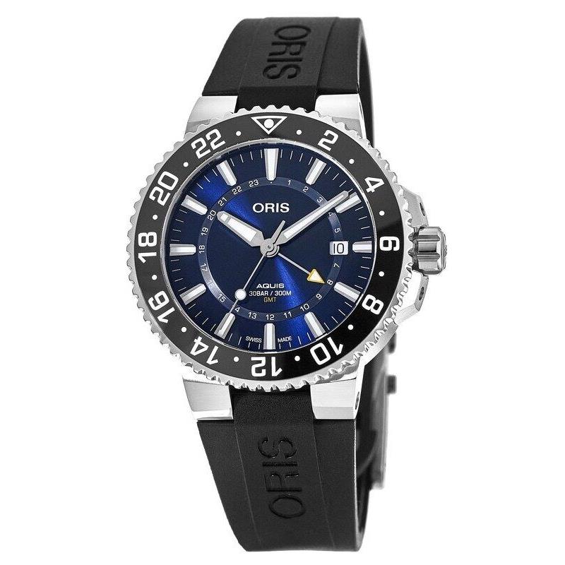 Oris Aquis Gmt Date Blue Dial Men`s Watch 01 798 7754 4135-07 4 24 64EB