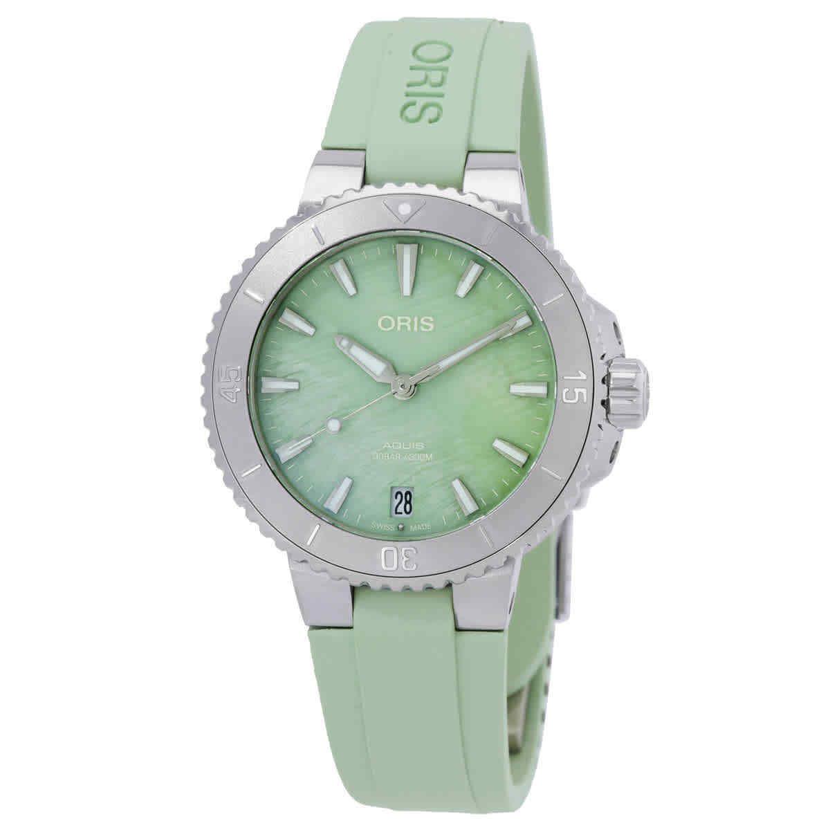 Oris Aquis Automatic Green Dial Ladies Watch 01 733 7770 4157-07 4 18 67FC