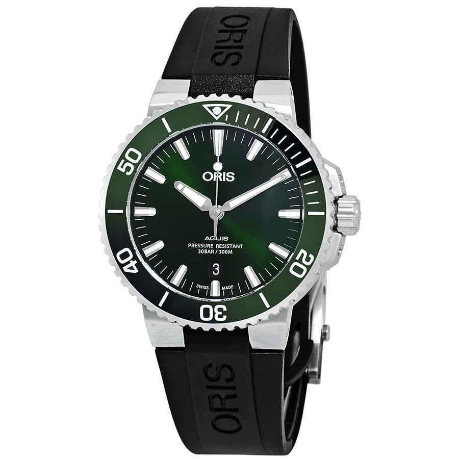 Oris Aquis Date Automatic Green Dial Men`s Watch 01 733 7730 4157-07 4 24 64EB