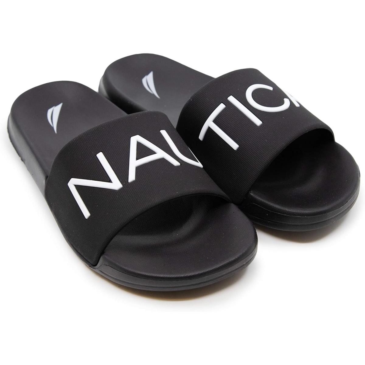 Nautica Women`s Athletic Slide Shower Shoe Beach Sandal Boat Slide Black