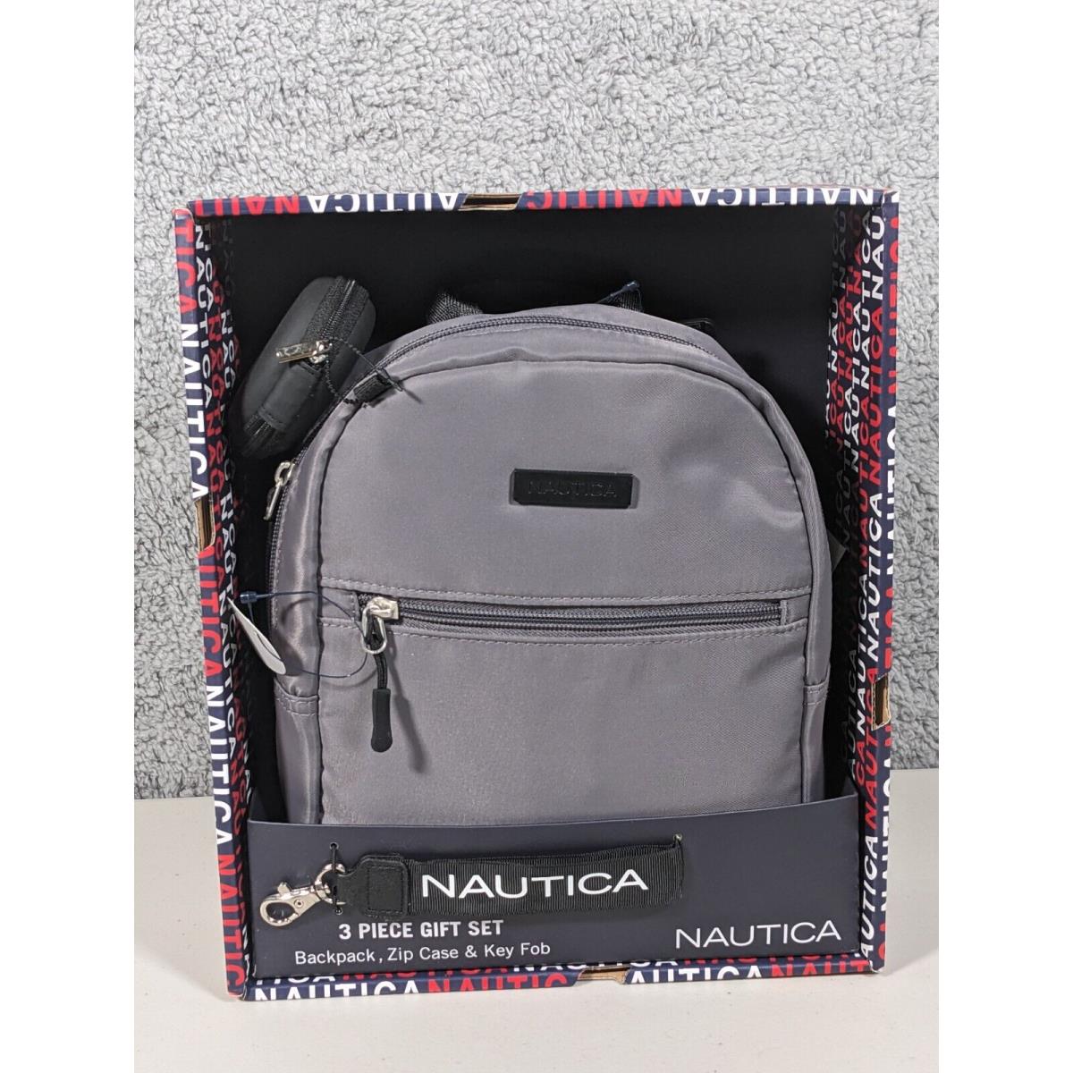 Nautica 3 Piece Gift Set Backpack Zip Case Key Fob