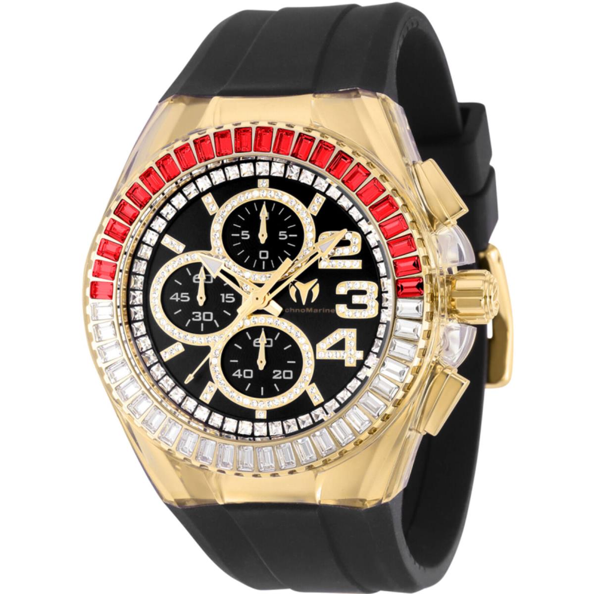 Technomarine Men`s Watch Cruise Glitz Chronograph Black and Gold Dial TM-121017