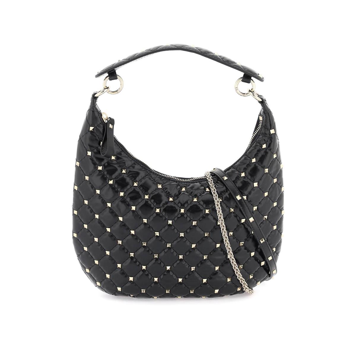 Valentino Garavani Small Leather `rockstud Spike` Hobo Bag