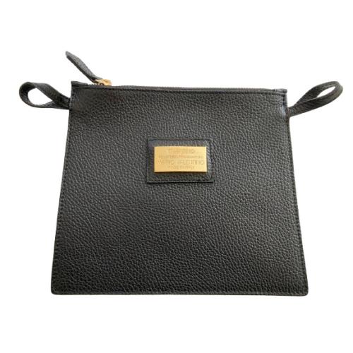 Valentino By Mario Valentino Leather Pouch with Gold Logo