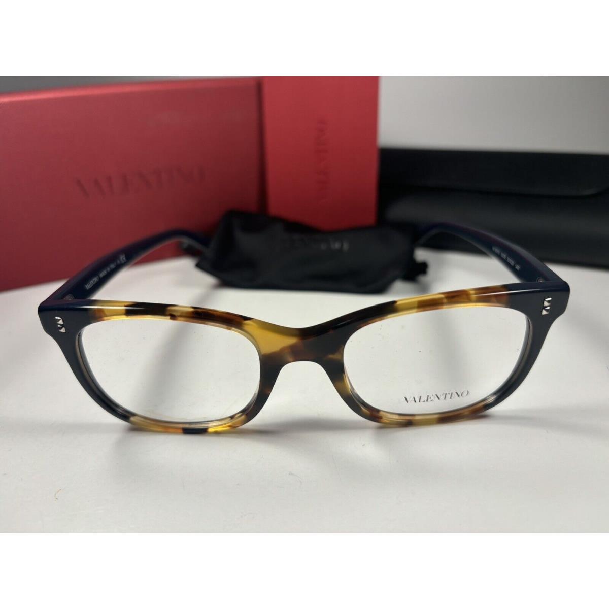 Valentino 3010 Tortoise and Navy 5005 Eyeglasses Frames 50/20/140