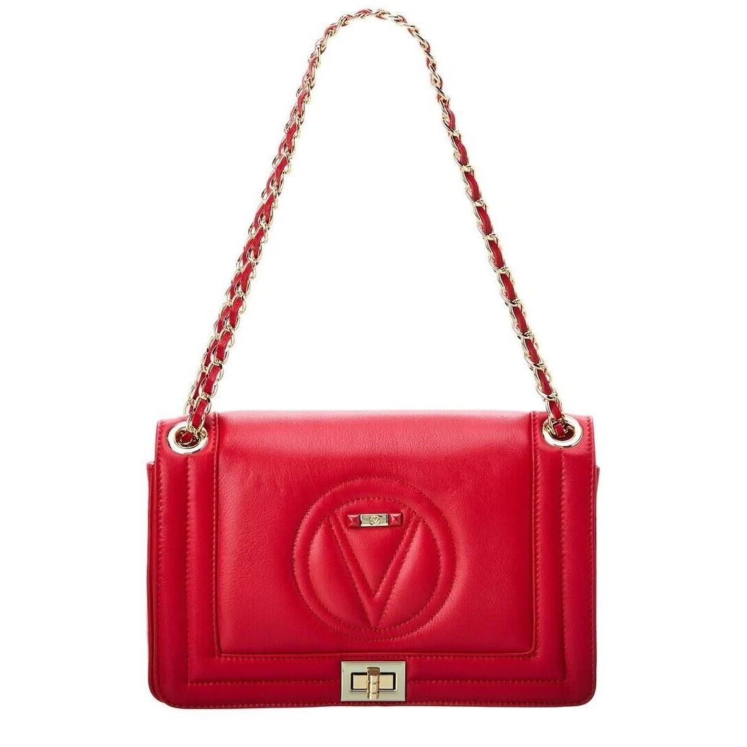 Valentino VA1067 V1067T-SVG-RD Alice Signature Leather Shoulder Bag - Red