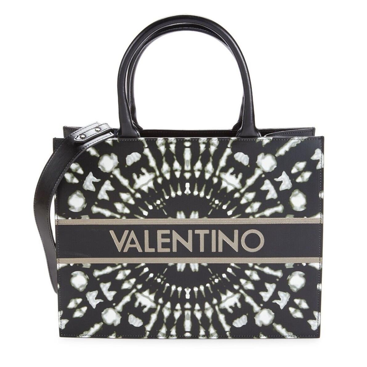 Valentino by Mario Valentino Victoria Tie Dye Leather Tote Satchel Bag Black