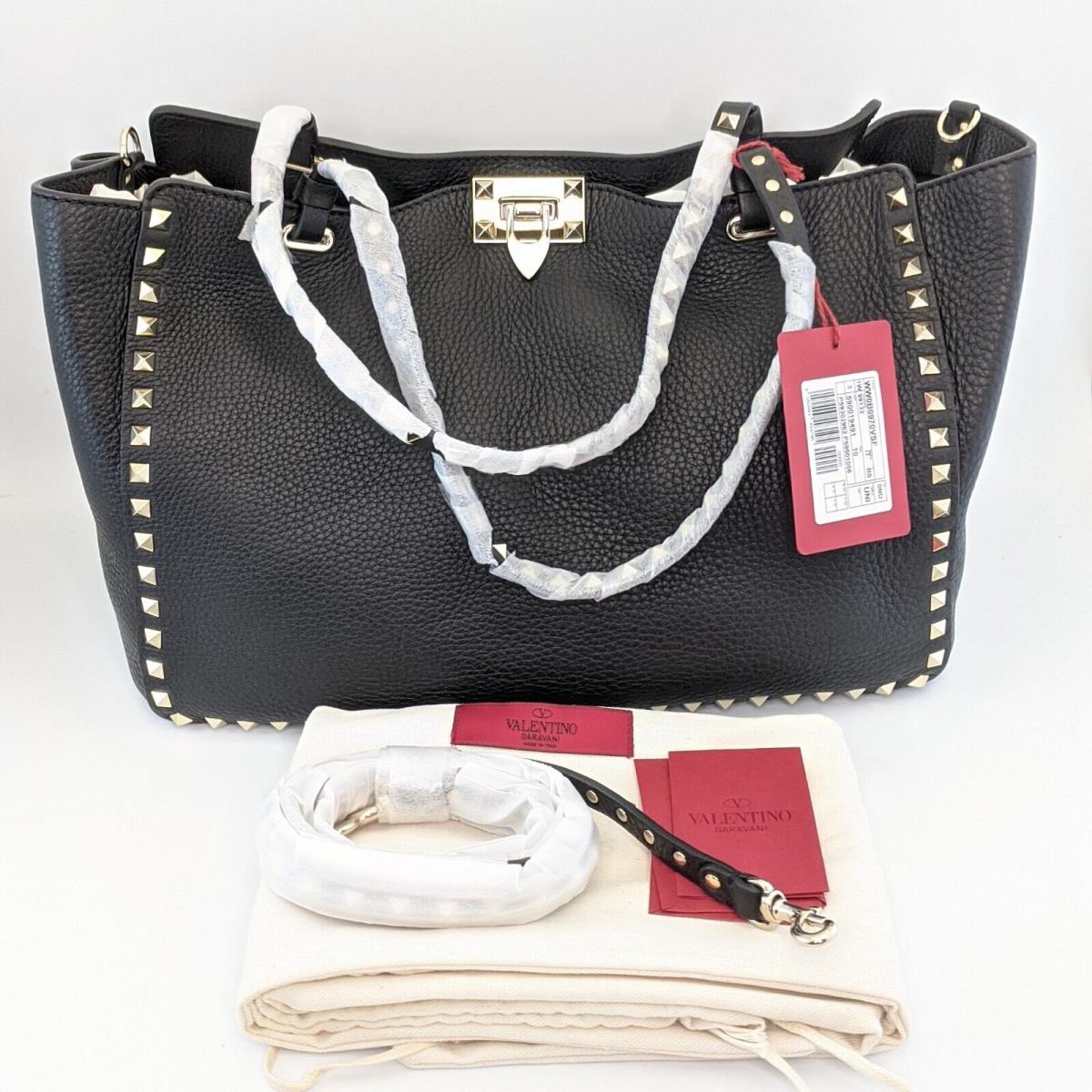 Valentino Rockstud Satchel Black WW0B0970VSF Retails 899.99