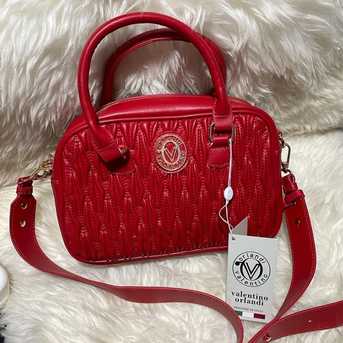 Orlando Valentino Bag Red Vegan Leather Cross Body Bag / Purse. Cute Bag