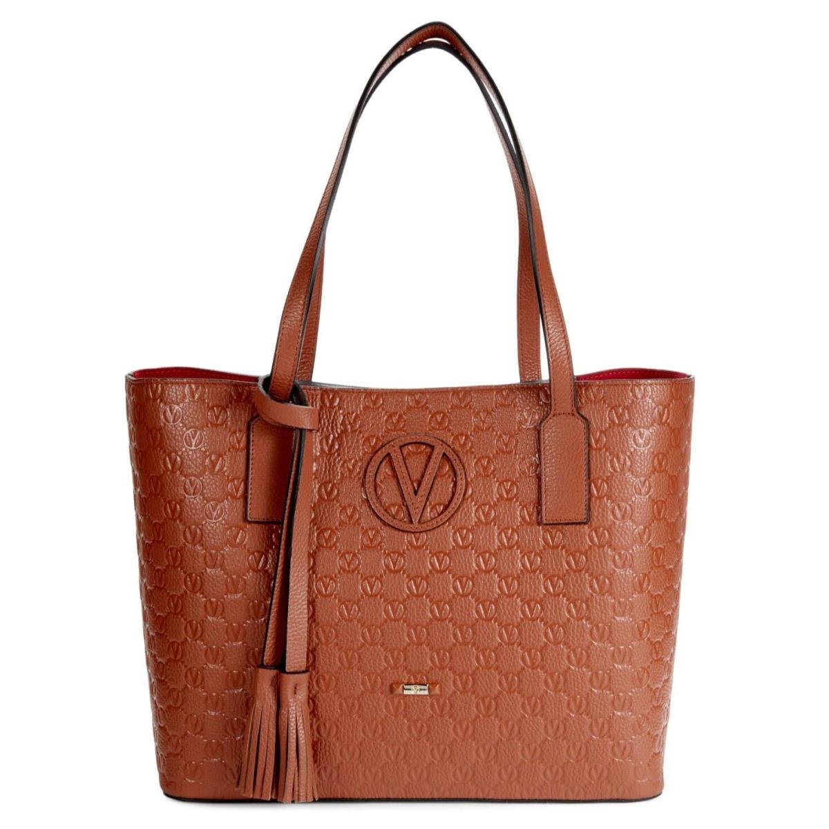 Valentino by Mario Valentino Soho Medallion Leather Tote Shopper Bag in Cinnamon