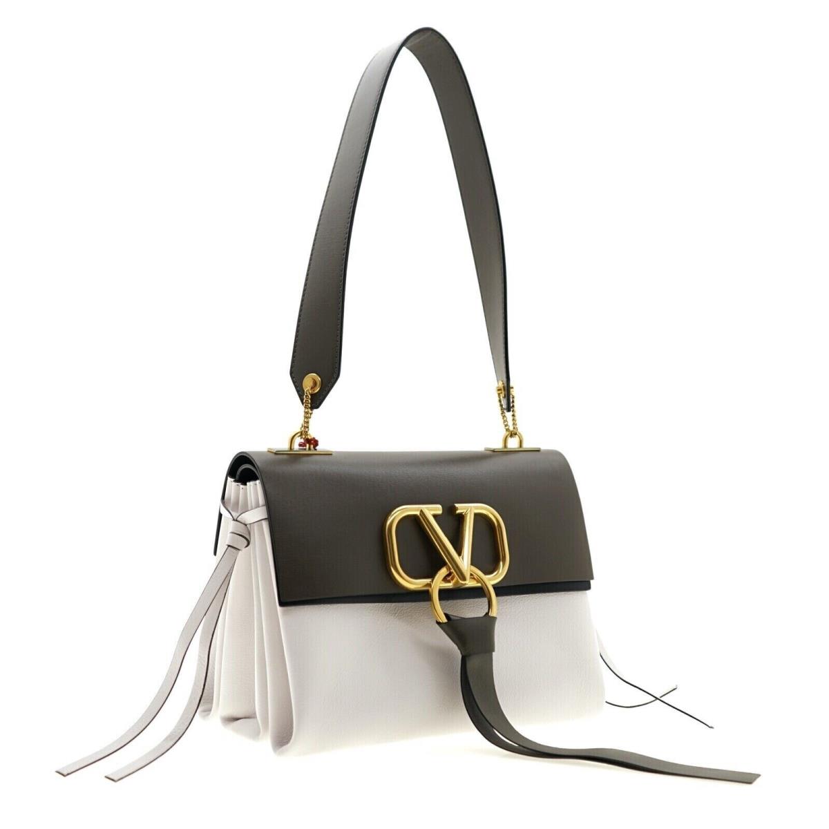 Valentino Garavani Shoulder Bag V-ring White / Grey Leather