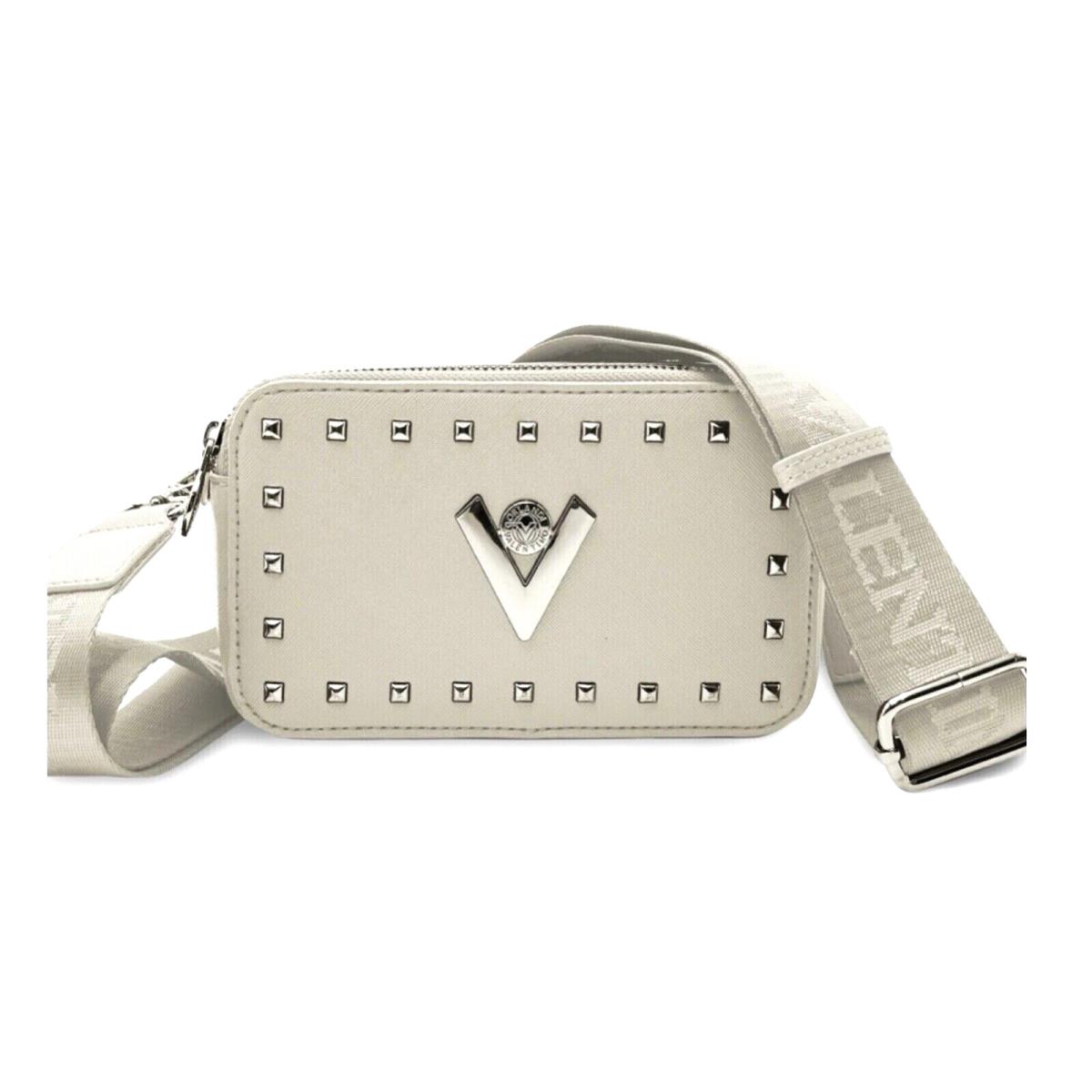 Valentino Orlandi Studded Guitar Strap Double Zip Crossbody Camera Bag Grey