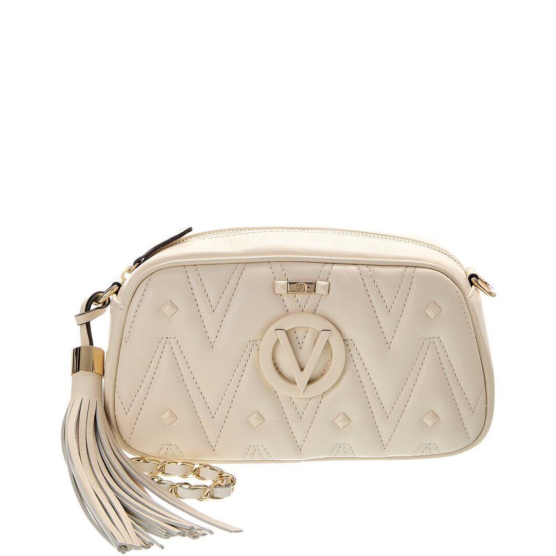 Valentino By Mario Valentino Bella Diamond Leather Crossbody Women`s White