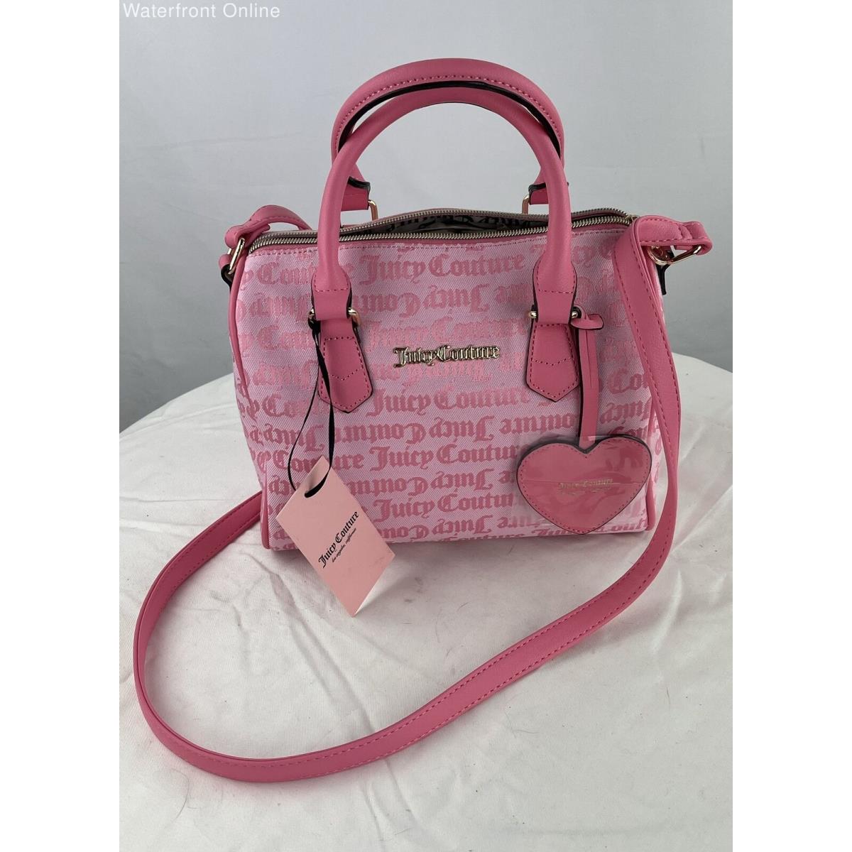 Juicy Couture Pink Fame Satchel W/heart Charm Toiletrie Bag Included