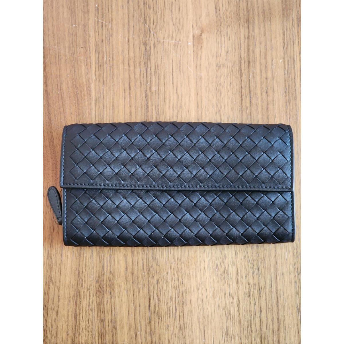 Bottega Veneta Intrecciato Women Black Leather Continental Wallet