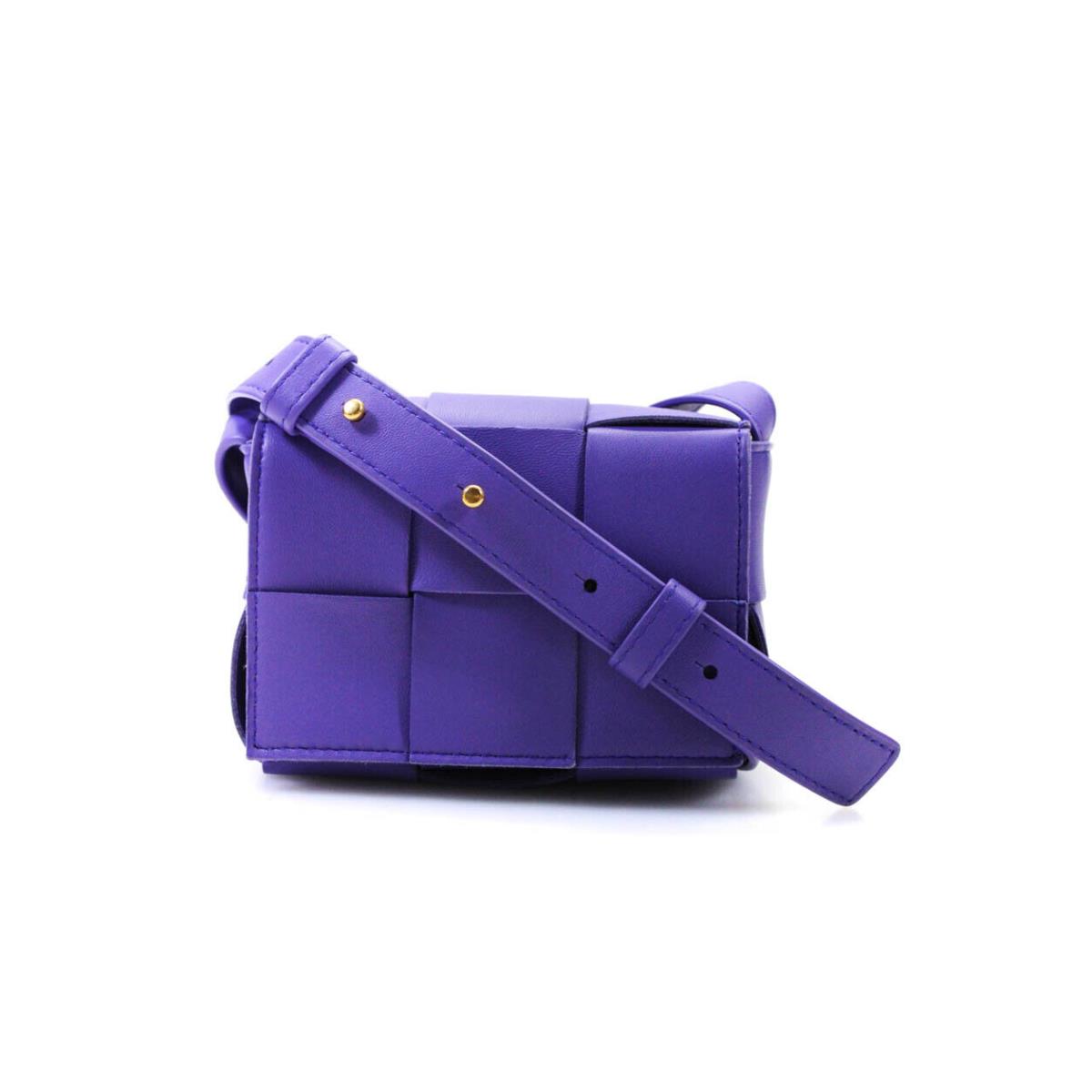 Bottega Veneta Mini Candy Cassette Bag Intrecciato Crossbody Handbag Purple