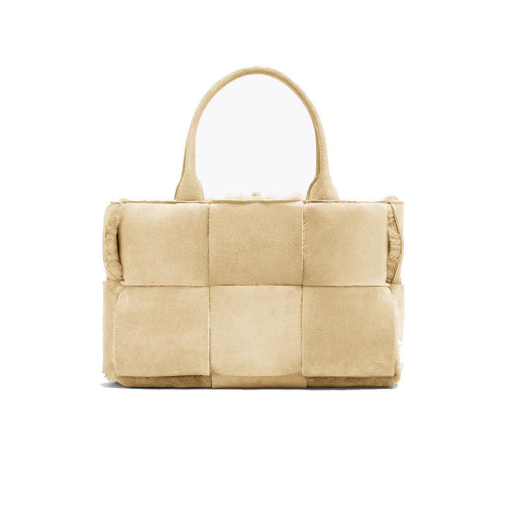 Bottega Veneta Porridge Suede/shearling Lined Arco Tote Bag 950