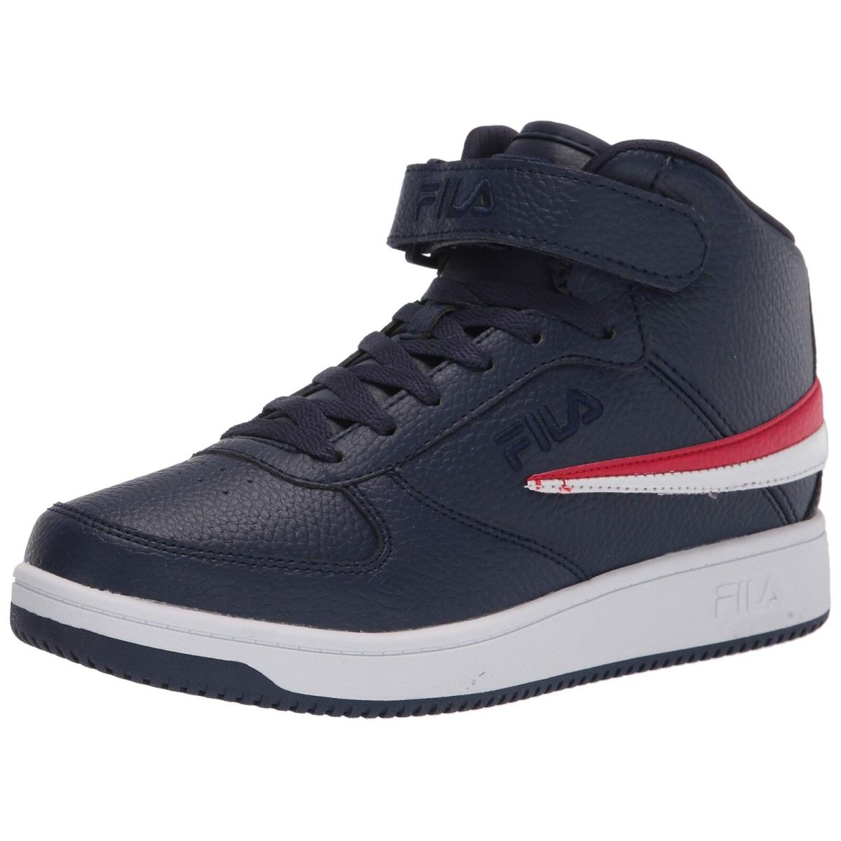 Fila Men`s A-high Sneaker Navy Blue Red White Accents Size 11.5