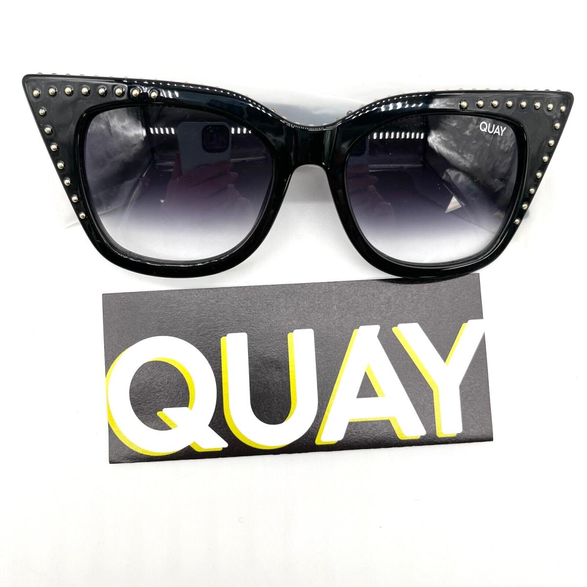 Quay Harper Studded Cat Eye Sunnies Sunglasses Black Fade Retro 50s Vibe Glam