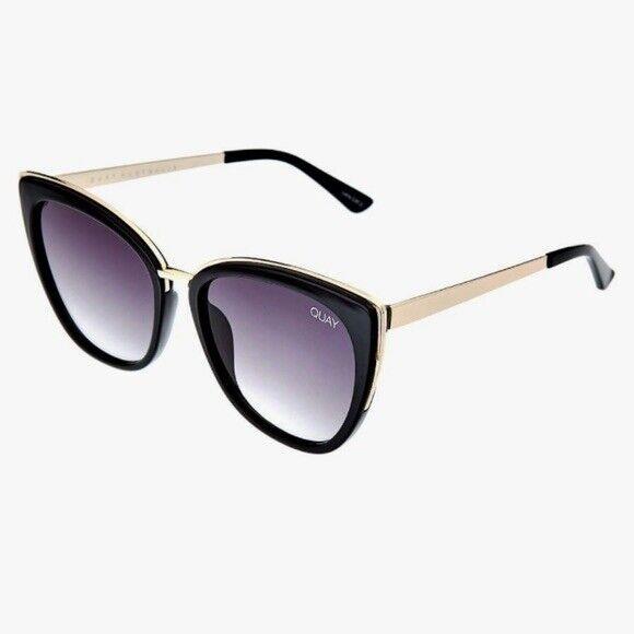 Quay Australia Honey Cat Eye Sunglasses Women`s in Black + Case