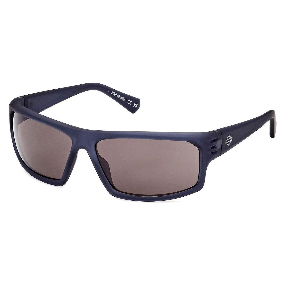 Harley Davidson HD0983X Sunglasses Matte Blue Smoke Polarized 64mm