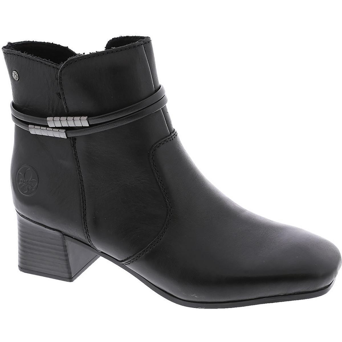 Rieker Womens Susi 73 Black Leather Ankle Boots Shoes 41 Medium B M Bhfo 2330