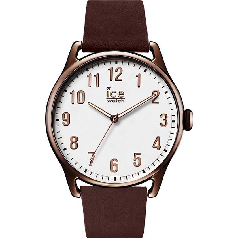 Unisex Ice-watch Icetime Dark Brown Leather Strap Watch ICE-013047