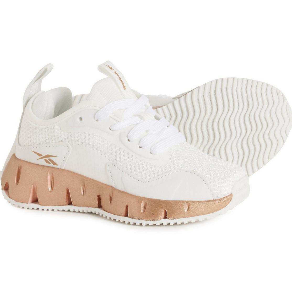 Reebok Girls Zig Dynamica Sneakers - White/Rose Gold