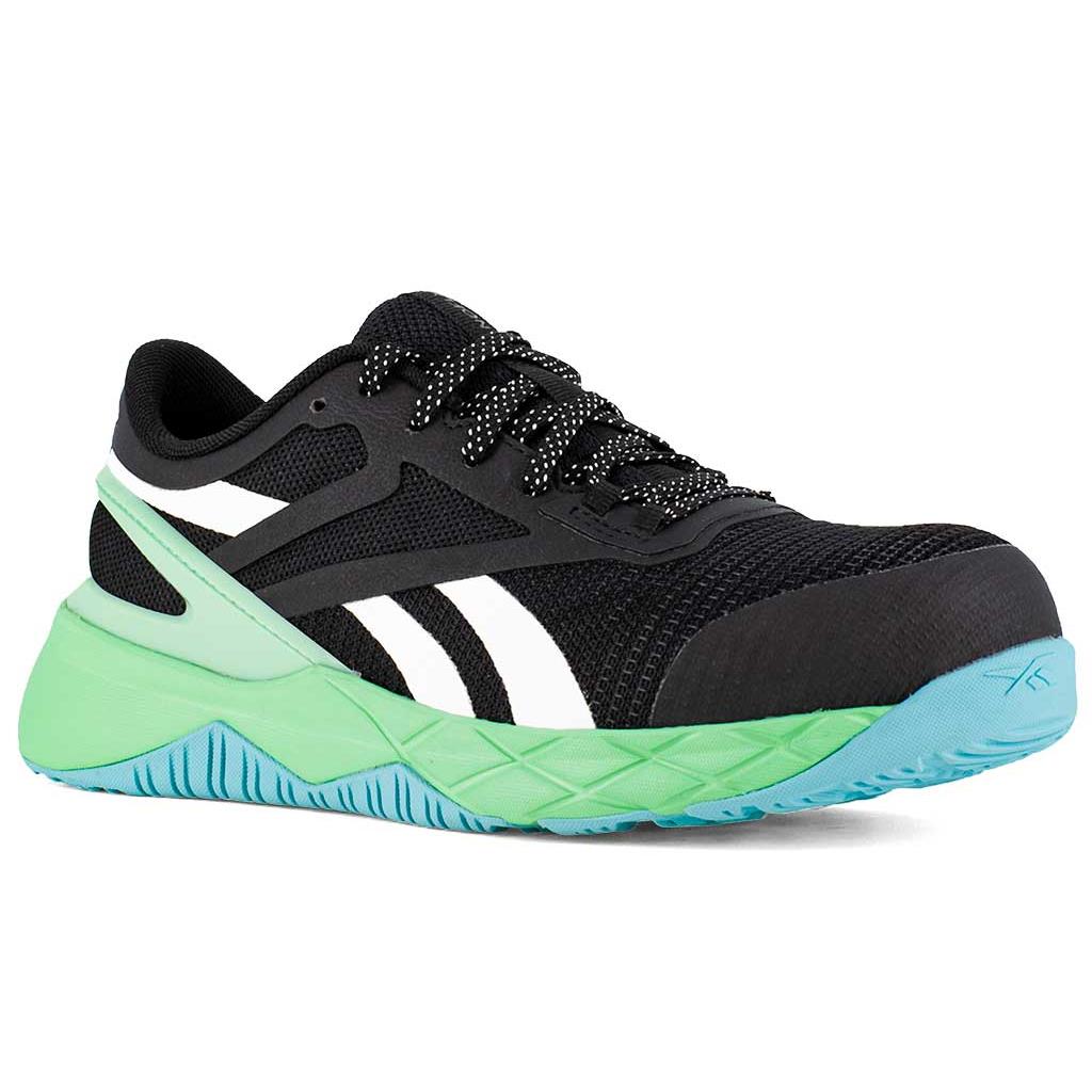 Reebok Work Women`s Nanoflex TR Work CT EH SR Black Green - Black Green