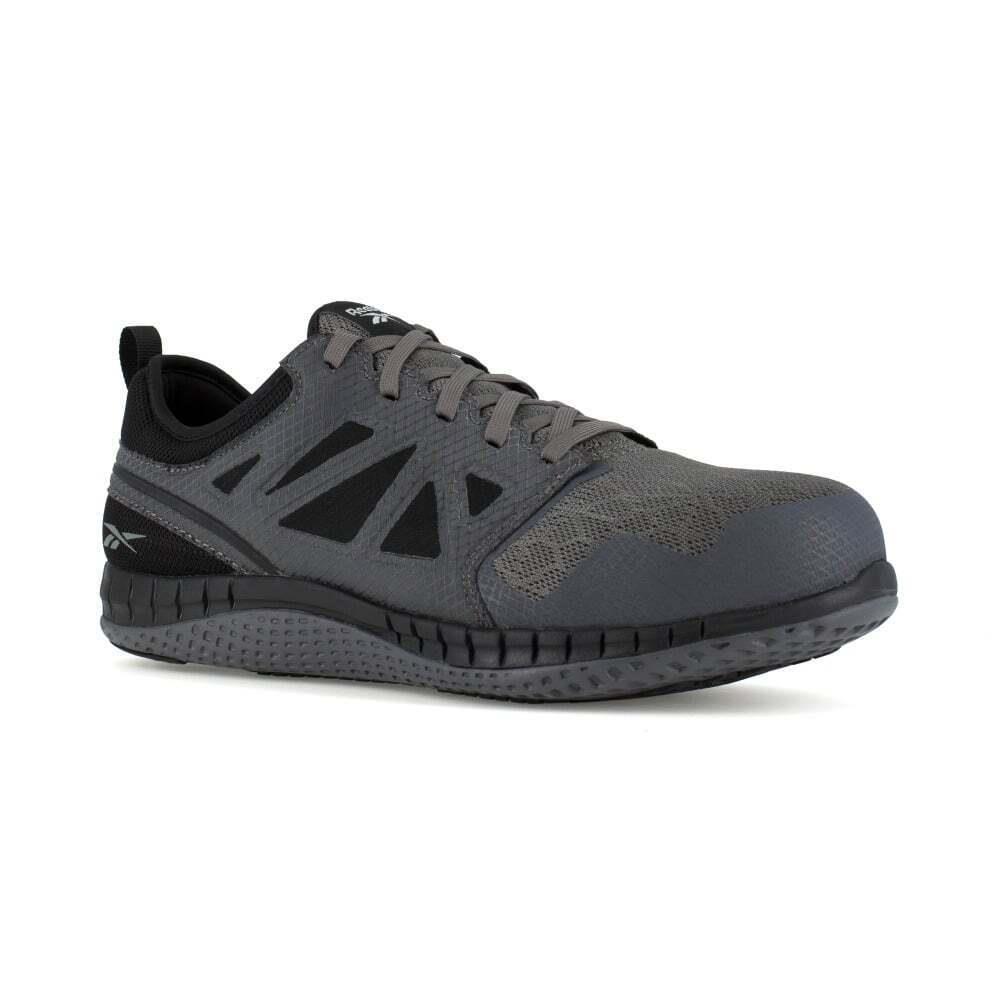 Reebok Mens Zprint Steel Toe Athletic Work Shoe Grey Black Rb4252 Waterproof