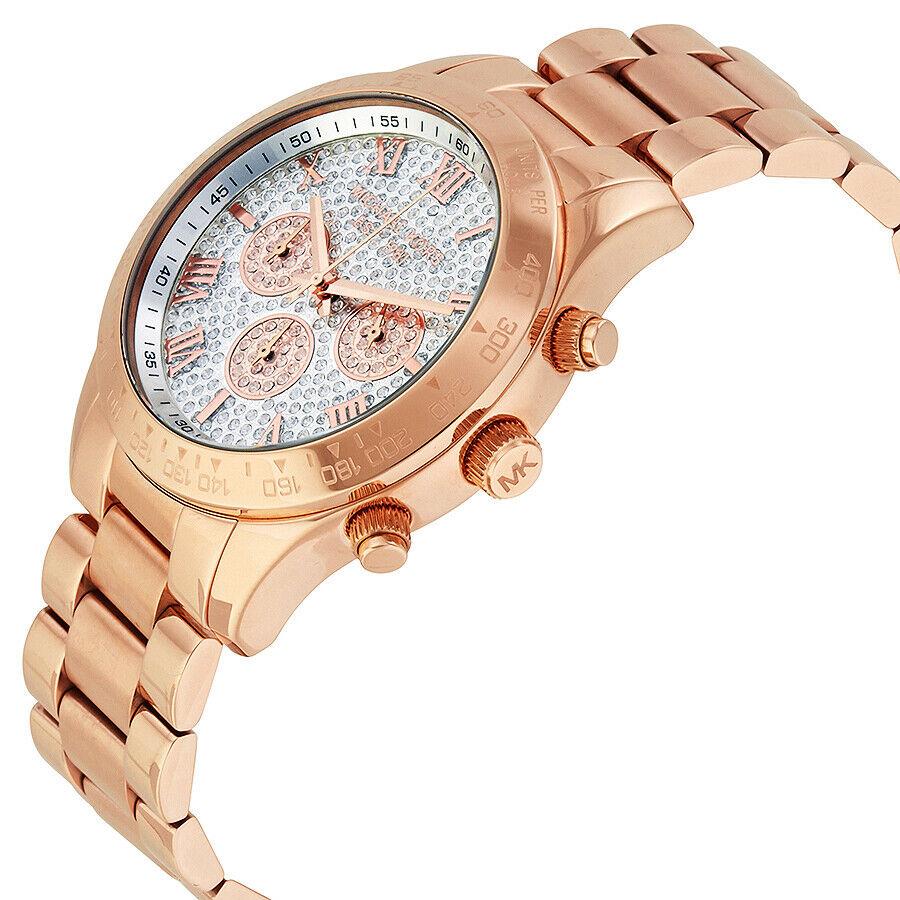 Michael Kors MK5946 Women`s Layton Rose Gold-tone 43MM Pave Dial Watch