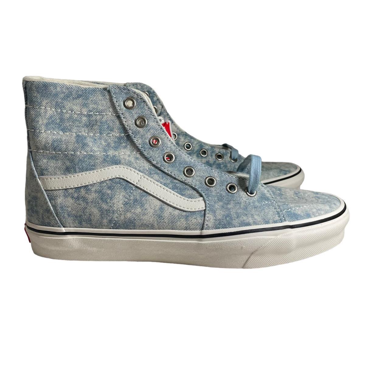 Vans Sk8 Hi Tapered Sneaker Denim Destroy Winter Sky Marshmallow Mens 10