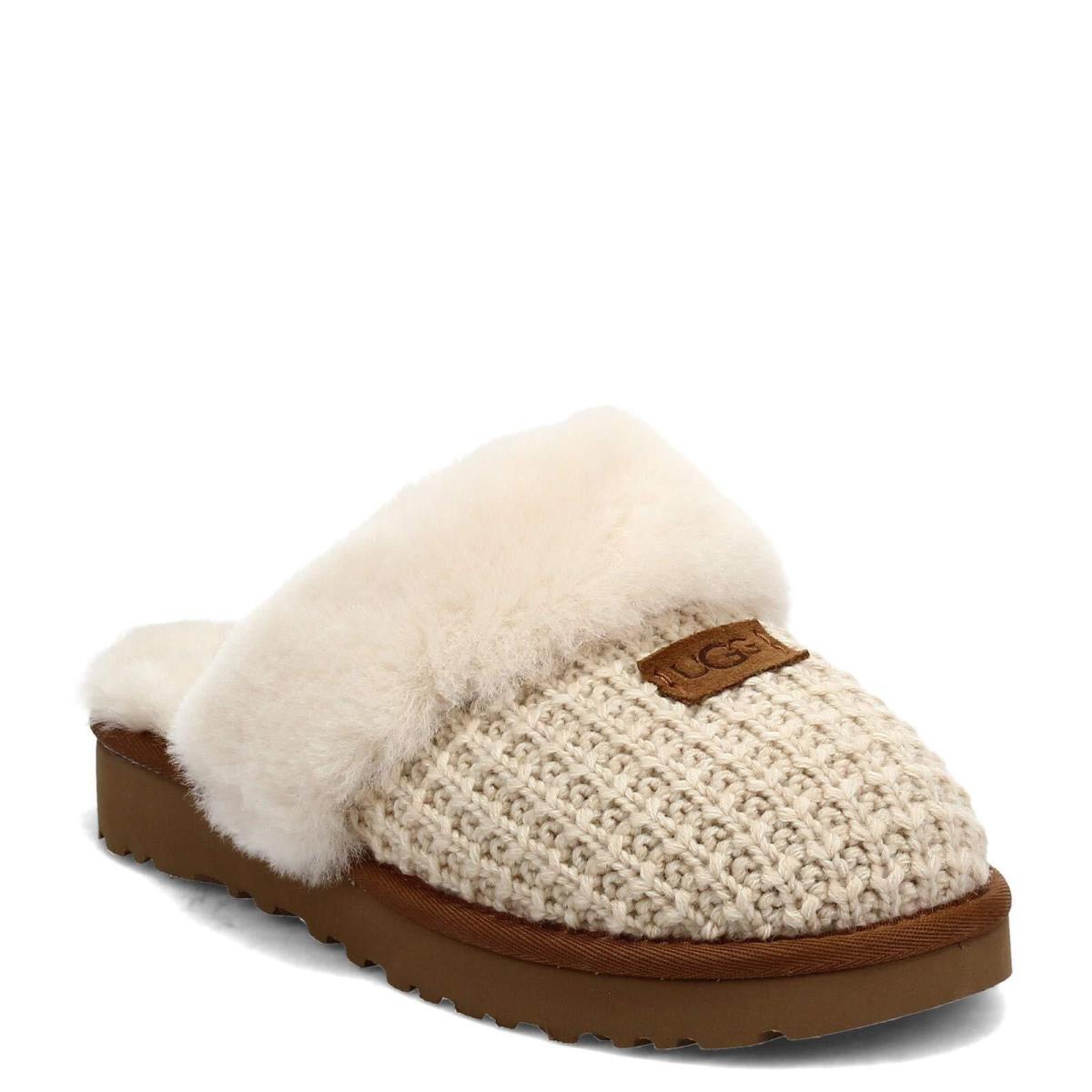 Women`s Shoes Ugg Cozy Knit Platform Slide Slippers 1117659 Cream