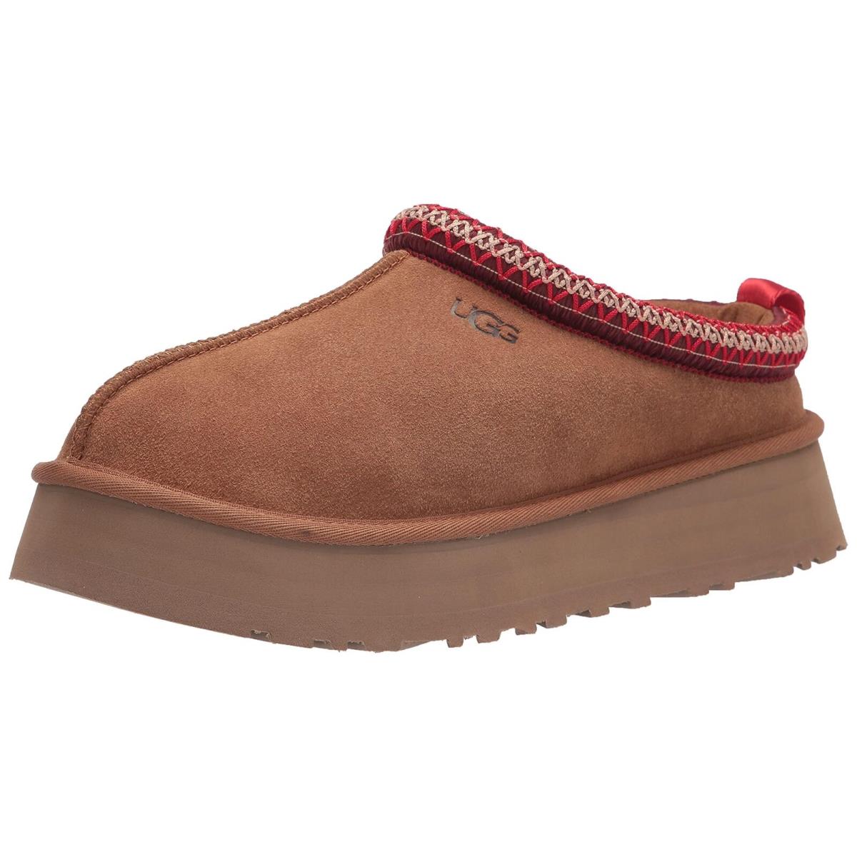 Women`s Shoes Ugg Tazz Platform Suede Slippers 1122553 Chestnut